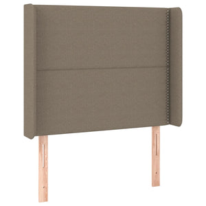 Κρεβάτι Boxspring με Στρώμα & LED Taupe 90x190 εκ. Υφασμάτινο