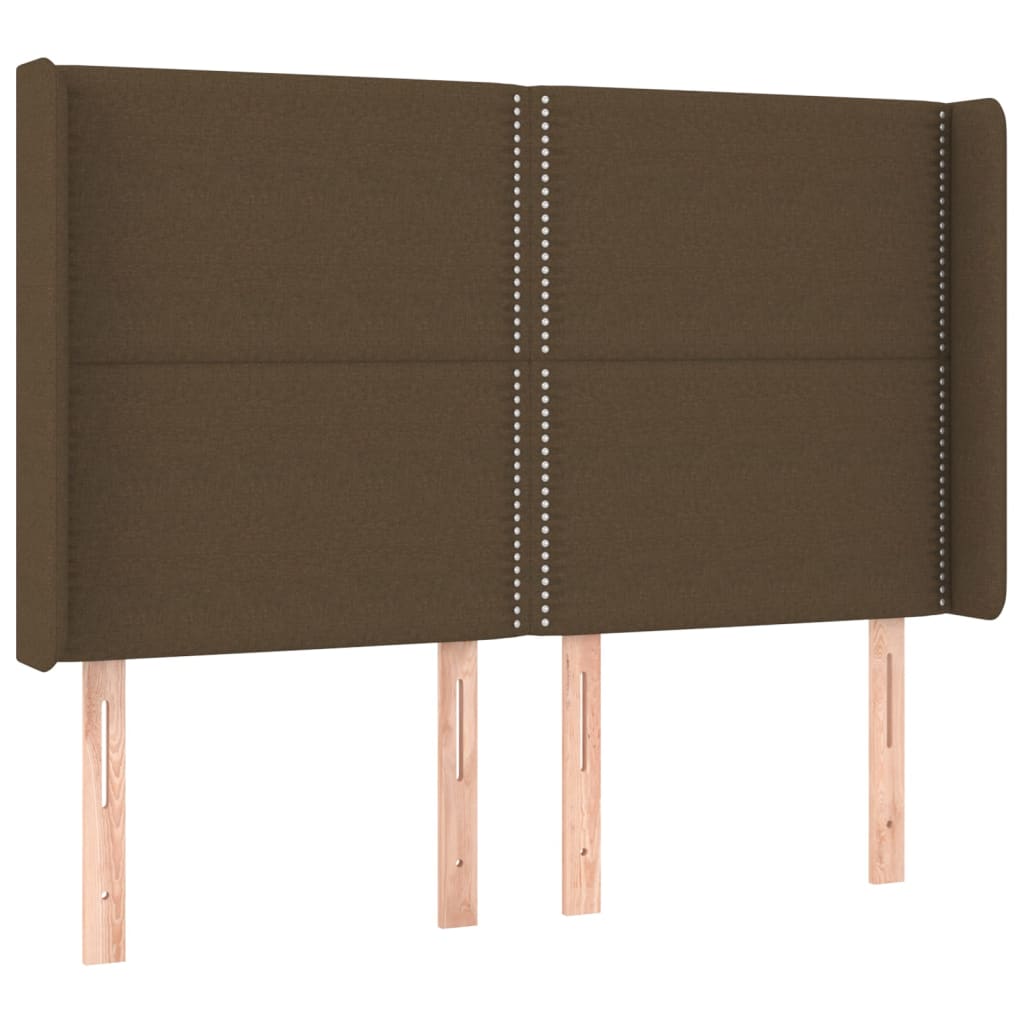 Κρεβάτι Boxspring με Στρώμα & LED Σκ.Καφέ 140x190εκ. Υφασμάτινο - Pakobazaar