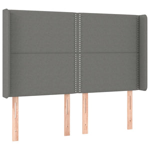 Κρεβάτι Boxspring με Στρώμα & LED Σκ.Γκρι 140x200 εκ Υφασμάτινο