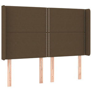 Κρεβάτι Boxspring με Στρώμα & LED Σκ.Καφέ 140x200 εκ Υφασμάτινο - Pakobazaar