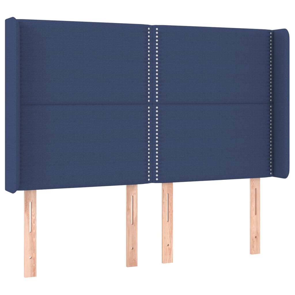 Κρεβάτι Boxspring με Στρώμα & LED Μπλε 140x200 εκ. Υφασμάτινο
