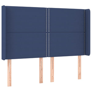 Κρεβάτι Boxspring με Στρώμα & LED Μπλε 140x200 εκ. Υφασμάτινο