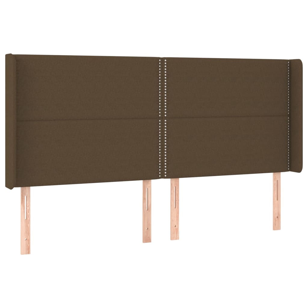 Κρεβάτι Boxspring με Στρώμα & LED Σκ.Καφέ 160x200εκ. Υφασμάτινο - Pakobazaar