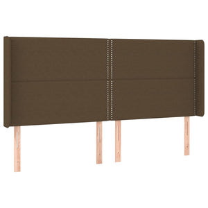 Κρεβάτι Boxspring με Στρώμα & LED Σκ.Καφέ 160x200εκ. Υφασμάτινο - Pakobazaar