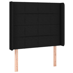 Κρεβάτι Boxspring με Στρώμα & LED Μαύρο 90x190 εκ. Υφασμάτινο