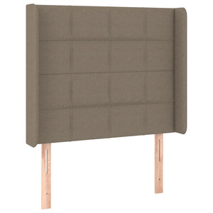 Κρεβάτι Boxspring με Στρώμα & LED Taupe 90x200 εκ. Υφασμάτινο