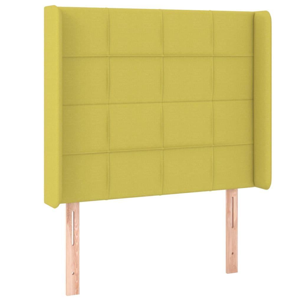 Κρεβάτι Boxspring με Στρώμα & LED Πράσινο 100x200 εκ Υφασμάτινο