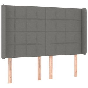 Κρεβάτι Boxspring με Στρώμα & LED Σκ.Γκρι 140x190εκ. Υφασμάτινο