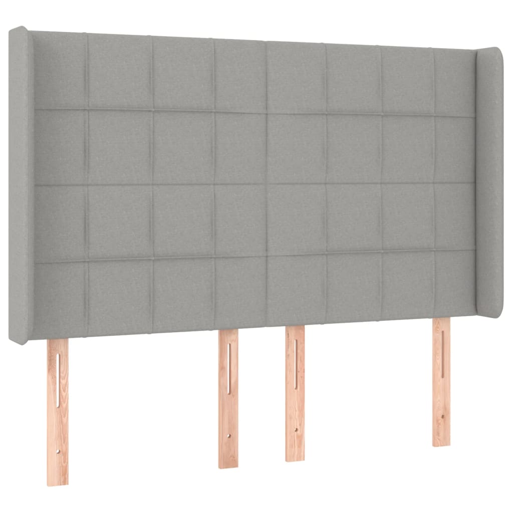 Κρεβάτι Boxspring με Στρώμα & LED Αν.Γκρι 140x200εκ. Υφασμάτινο