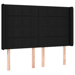 Κρεβάτι Boxspring με Στρώμα & LED Μαύρο 140x200 εκ. Υφασμάτινο