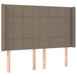 Κρεβάτι Boxspring με Στρώμα & LED Taupe 140x200 εκ. Υφασμάτινο