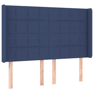 Κρεβάτι Boxspring με Στρώμα & LED Μπλε 140x200 εκ. Υφασμάτινο
