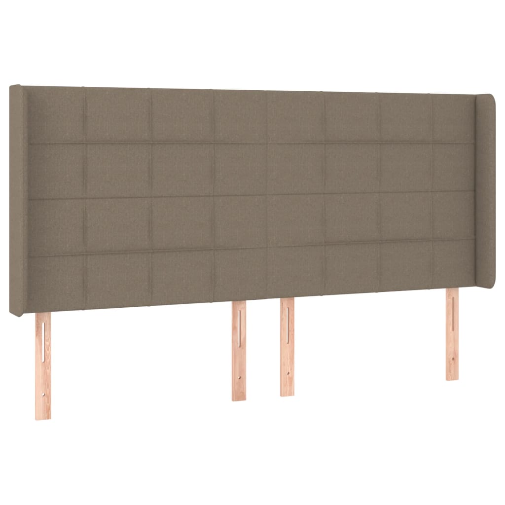 Κρεβάτι Boxspring με Στρώμα & LED Taupe 160x200 εκ. Υφασμάτινο