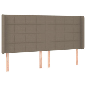 Κρεβάτι Boxspring με Στρώμα & LED Taupe 180x200 εκ. Υφασμάτινο