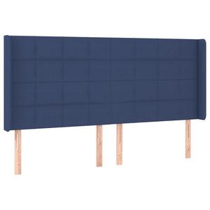 Κρεβάτι Boxspring με Στρώμα & LED Μπλε 180x200 εκ. Υφασμάτινο