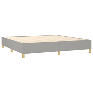 Κρεβάτι Boxspring με Στρώμα & LED Αν.Γκρι 200x200εκ. Υφασμάτινο - Pakobazaar