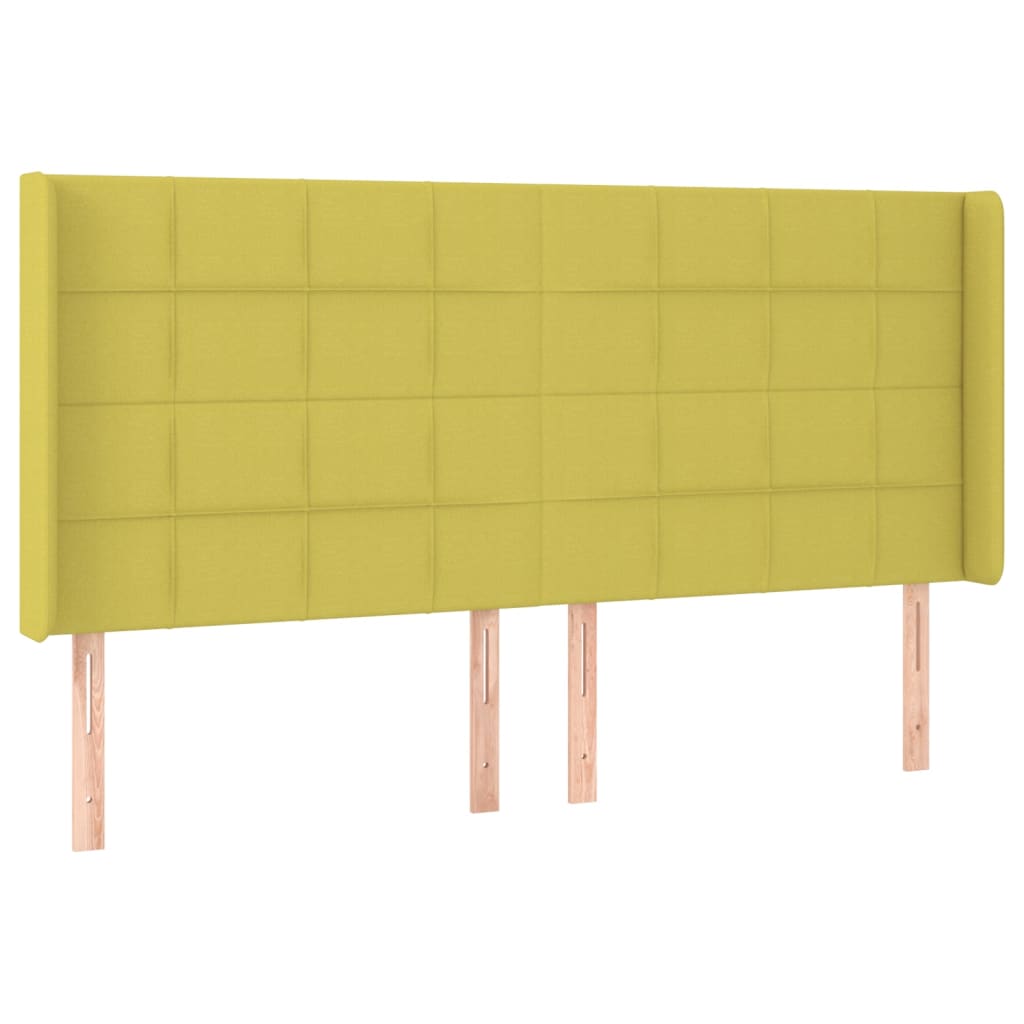 Κρεβάτι Boxspring με Στρώμα & LED Πράσινο 200x200 εκ Υφασμάτινο
