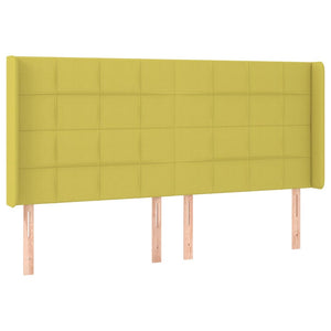 Κρεβάτι Boxspring με Στρώμα & LED Πράσινο 200x200 εκ Υφασμάτινο