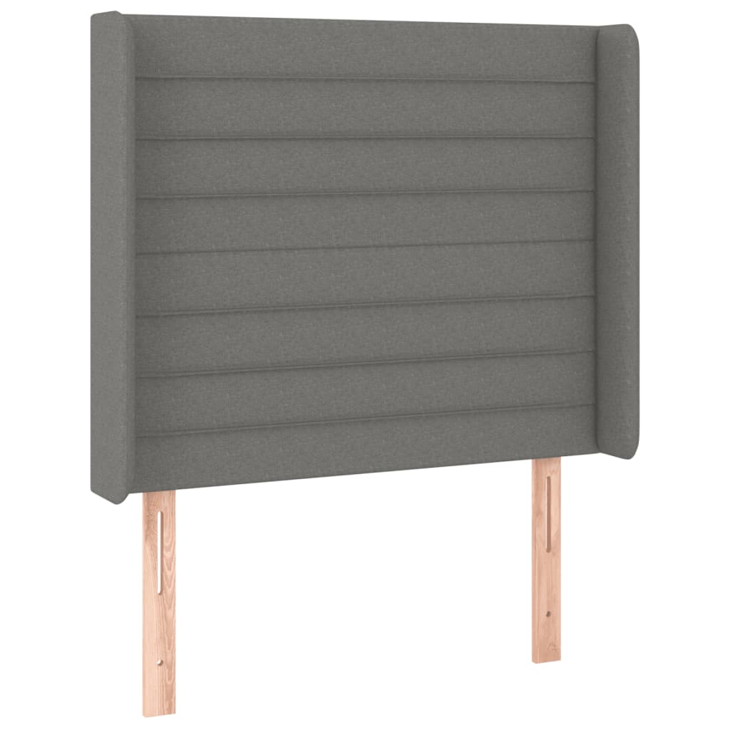 Κρεβάτι Boxspring με Στρώμα & LED Σκ.Γκρι 90x200 εκ. Υφασμάτινο - Pakobazaar
