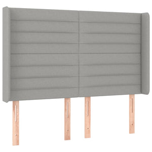 Κρεβάτι Boxspring με Στρώμα & LED Αν.Γκρι 140x190εκ. Υφασμάτινο