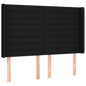 Κρεβάτι Boxspring με Στρώμα & LED Μαύρο 140x190 εκ. Υφασμάτινο
