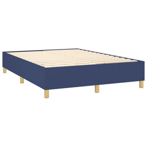 Κρεβάτι Boxspring με Στρώμα & LED Μπλε 140x190 εκ. Υφασμάτινο