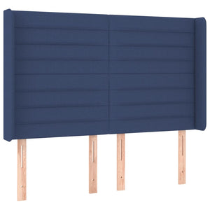 Κρεβάτι Boxspring με Στρώμα & LED Μπλε 140x190 εκ. Υφασμάτινο
