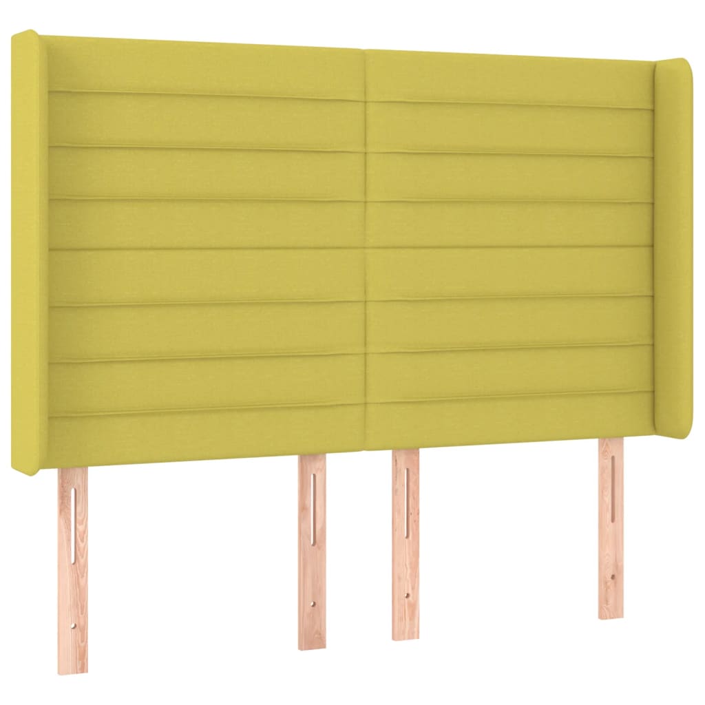 Κρεβάτι Boxspring με Στρώμα & LED Πράσινο 140x190 εκ Υφασμάτινο