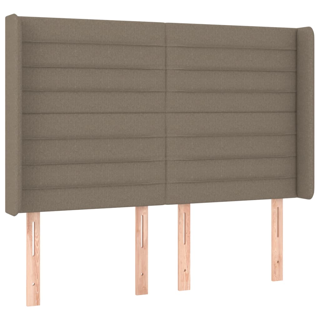 Κρεβάτι Boxspring με Στρώμα & LED Taupe 140x200 εκ. Υφασμάτινο