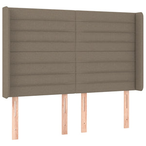 Κρεβάτι Boxspring με Στρώμα & LED Taupe 140x200 εκ. Υφασμάτινο