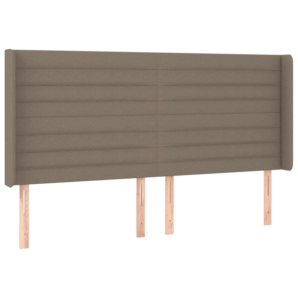 Κρεβάτι Boxspring με Στρώμα & LED Taupe 160x200 εκ. Υφασμάτινο