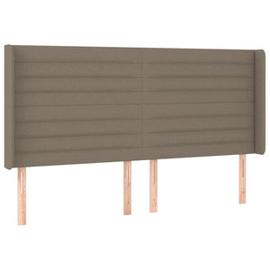 Κρεβάτι Boxspring με Στρώμα & LED Taupe 180x200 εκ. Υφασμάτινο
