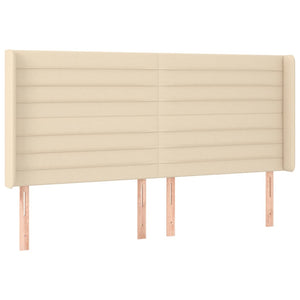 Κρεβάτι Boxspring με Στρώμα & LED Κρεμ 180x200 εκ. Υφασμάτινο