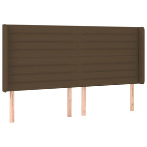 Κρεβάτι Boxspring με Στρώμα & LED Σκ.Καφέ 200x200εκ. Υφασμάτινο