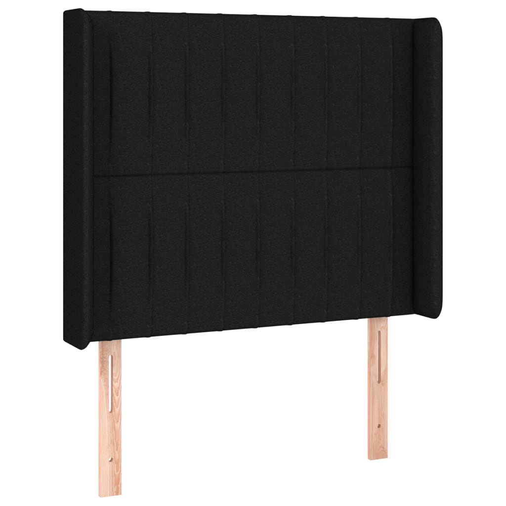Κρεβάτι Boxspring με Στρώμα & LED Μαύρο 90x190 εκ. Υφασμάτινο
