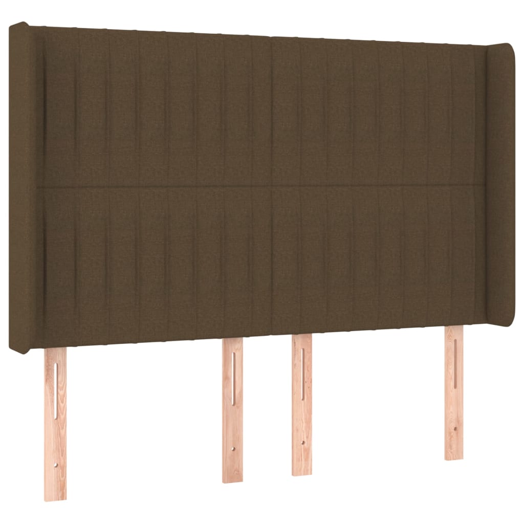 Κρεβάτι Boxspring με Στρώμα & LED Σκ.Καφέ 140x190εκ. Υφασμάτινο - Pakobazaar