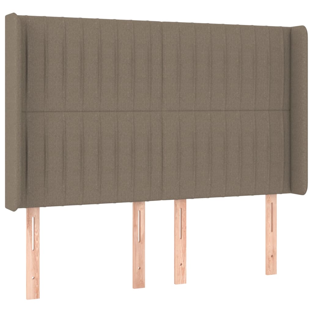 Κρεβάτι Boxspring με Στρώμα & LED Taupe 140x190 εκ. Υφασμάτινο