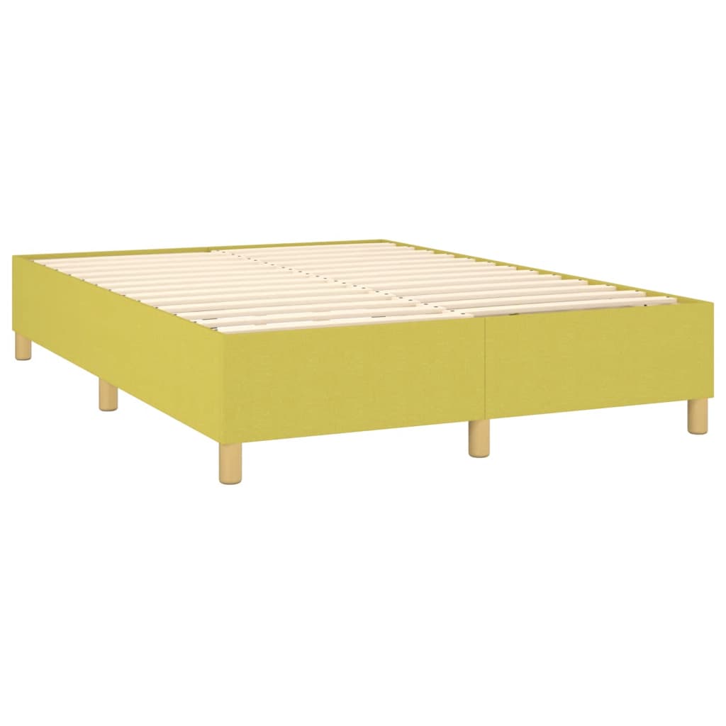 Κρεβάτι Boxspring με Στρώμα & LED Πράσινο 140x190 εκ Υφασμάτινο