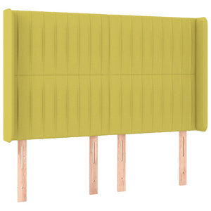 Κρεβάτι Boxspring με Στρώμα & LED Πράσινο 140x190 εκ Υφασμάτινο