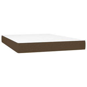 Κρεβάτι Boxspring με Στρώμα & LED Σκ.Καφέ 140x200 εκ Υφασμάτινο - Pakobazaar