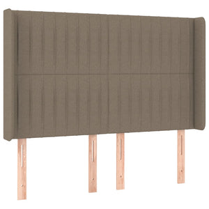 Κρεβάτι Boxspring με Στρώμα & LED Taupe 140x200 εκ. Υφασμάτινο