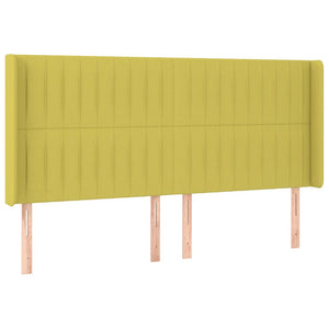 Κρεβάτι Boxspring με Στρώμα & LED Πράσινο 160x200 εκ Υφασμάτινο