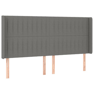 Κρεβάτι Boxspring με Στρώμα & LED Σκ.Γκρι 180x200 εκ Υφασμάτινο
