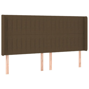 Κρεβάτι Boxspring με Στρώμα & LED Σκ.Καφέ 180x200εκ. Υφασμάτινο - Pakobazaar