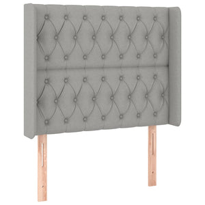 Κρεβάτι Boxspring με Στρώμα & LED Αν.Γκρι 90x190 εκ. Υφασμάτινο