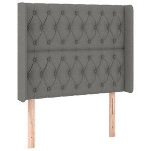 Κρεβάτι Boxspring με Στρώμα & LED Σκ.Γκρι 90x190 εκ. Υφασμάτινο - Pakobazaar