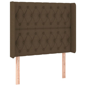 Κρεβάτι Boxspring με Στρώμα & LED Σκ.Καφέ 90x190 εκ. Υφασμάτινο