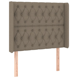 Κρεβάτι Boxspring με Στρώμα & LED Taupe 90x190 εκ. Υφασμάτινο