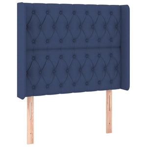 Κρεβάτι Boxspring με Στρώμα & LED Μπλε 90x200 εκ. Υφασμάτινο
