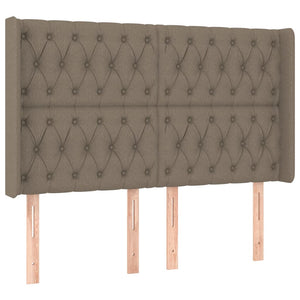 Κρεβάτι Boxspring με Στρώμα & LED Taupe 140x200 εκ. Υφασμάτινο